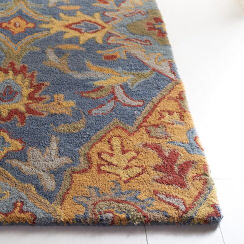 سجادة SAFAVIEH Heritage Collection - 2'3" x 8'، كحلي وذهبي، صوف شرقي تقليدي مصنوع يدويًا، مثالية للمناطق ذات حركة المرور العالية في غرفة المعيشة وغرفة النوم (HG653M) in Kuwait