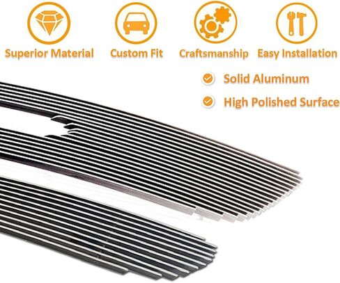 Front Chrome Main Upper Lower Bumper Billet Grille Compatible with 1999 2000 2001 2002 2003 Ford F150 Lightning Grill Insert Solid Aluminum with Logo Show in Saudi Arabia