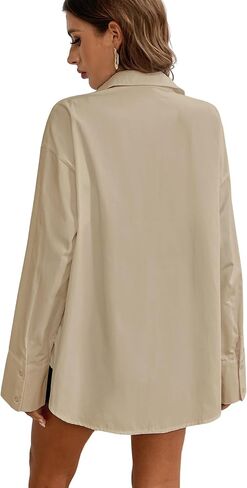 Women's Collar Button Down Long Sleeve Work Blouse Top in Saudi Arabia
