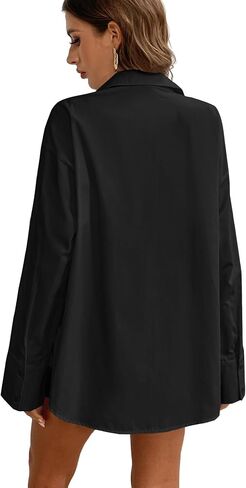 Women's Collar Button Down Long Sleeve Work Blouse Top in Saudi Arabia