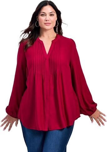 Avenue Women's Plus Size Olivia Pintuck Shirt in Saudi Arabia