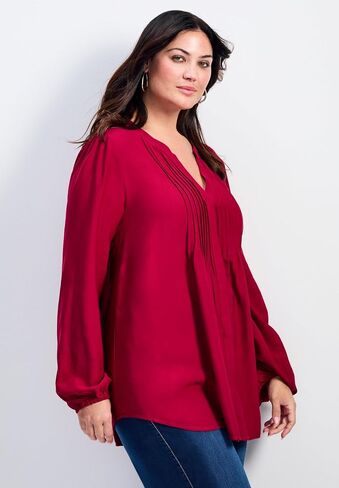 Avenue Women's Plus Size Olivia Pintuck Shirt in Saudi Arabia