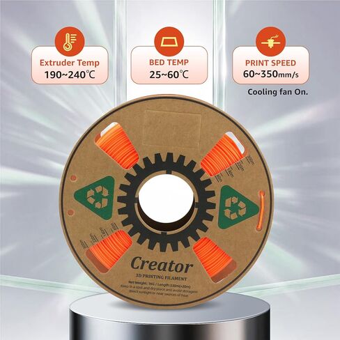 Creator High Speed PLA 3D Printer Filament 1.75mm+/- 0.02mm, Nebula Purple HS PLA for 500mm/s Fast Printing, Different Color by Light, Chameleon 3D Printing Filament 1kg Spool in Kuwait