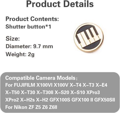 Camera Shutter Button, Soft Shutter Button for Fuji-Film X100 X100S X-10 X20 X-E1 XT10 XT20 XE2S X100F X100VI Nikon ZF in Saudi Arabia
