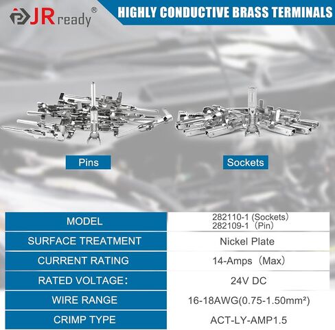 JRready ST6380-030 WeatherPack Connector Pin and Sockets 30 Pairs, Automotive Electrical Connectors Male&Female Pin 18-14AWG,Teminal 12124582/12124580 in Saudi Arabia