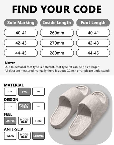 Pillow Slippers for Women Men Cloud Slippers Shower Sandals House Slides Soft Non-Slip Indoor in Saudi Arabia