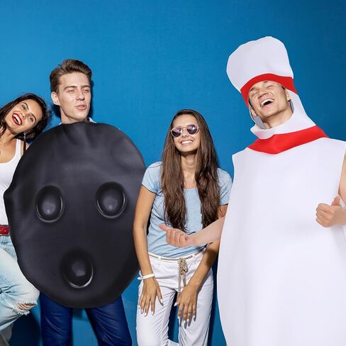 Newcotte 2 Pcs Funny Halloween Bowling Pin Adult Costumes Set Couples Hilarious Cosplay Outfits for Halloween Rave Parties Stage Performances Shows Masquerade Balls Role Playing Parties in Saudi Arabia
