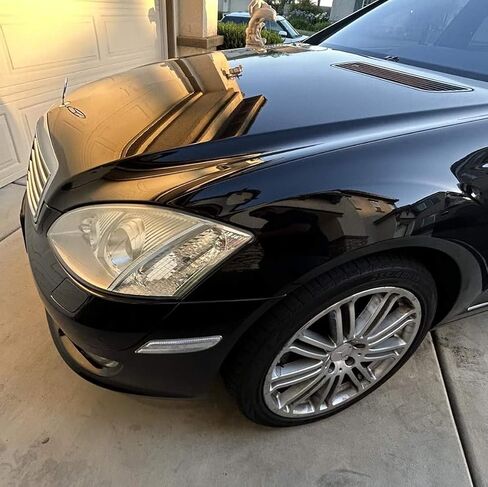 iJDMTOY عدسة شفافة/بيضاء، مجموعة مصابيح LED كاملة بشريط أمامي متوافق مع 2007-2009 Mercedes W221 Pre-LC S320 S350 S400 S500 S550 S600 (ليست لـ AMG)، استبدل العدسات الكهرمانية OEM in Kuwait