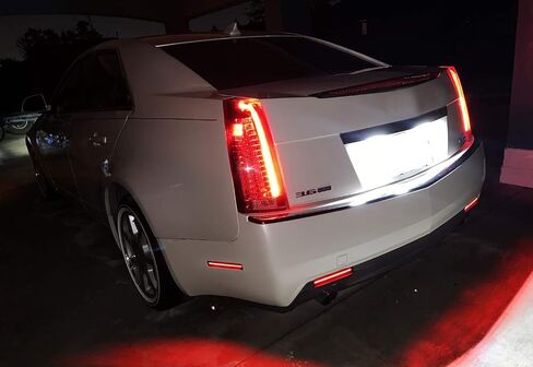 iJDMTOY Smoked Lens Red Full LED Rear Side Marker Light Kit Compatible With 2008-2013 Cadillac CTS Sedan, Powered by 40-SMD LED, Replace OEM Back Sidemarker Lamps in Saudi Arabia