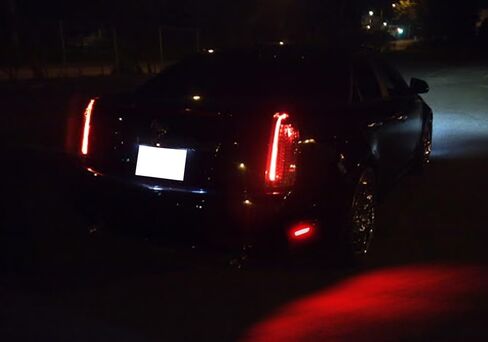 iJDMTOY Smoked Lens Red Full LED Rear Side Marker Light Kit Compatible With 2008-2013 Cadillac CTS Sedan, Powered by 40-SMD LED, Replace OEM Back Sidemarker Lamps in Saudi Arabia