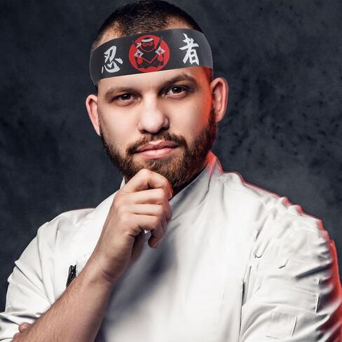 8PCS Sushi Chef Bandana Ninja Karate Headband Japanese Headwear Hibachi Chef Hat Sports Headband Cooking Costume Supply in Saudi Arabia