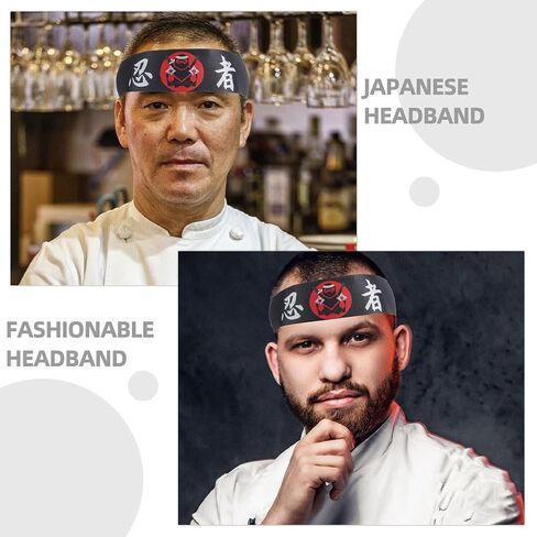 8PCS Sushi Chef Bandana Ninja Karate Headband Japanese Headwear Hibachi Chef Hat Sports Headband Cooking Costume Supply in Saudi Arabia