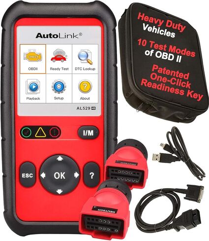ماسح ضوئي Autel AutoLink AL529HD عالي التحمل OBD2، قارئ الرمز، استرداد رمز VIN، اختبار شاشة OBDII، مراجعة قراءة البيانات ومسحها وعرض البيانات الحية وتجميد إطار البيانات لايت من MS909 MS919 MS Ultra in Saudi Arabia