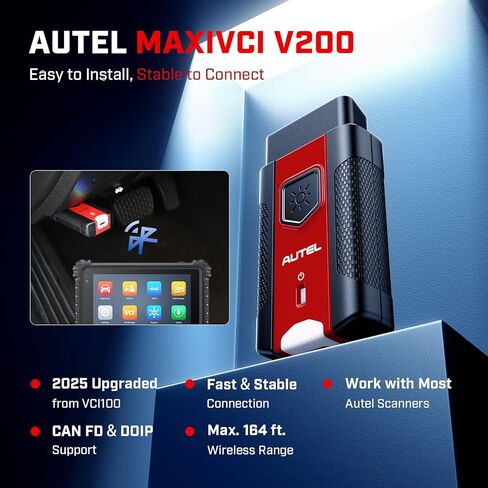 Autel MaxiVCI V200 VCI200 دُنجل لاسلكي: 2025 VCI 200 obd2 موصل 2.0 من VCI100 V100 محول واجهة اتصالات السيارة لـ MaxiSys MS906 Pro MS906 Pro-TS S906 MAX KM100 BT608 BT609 ITS600 إلخ. in Saudi Arabia