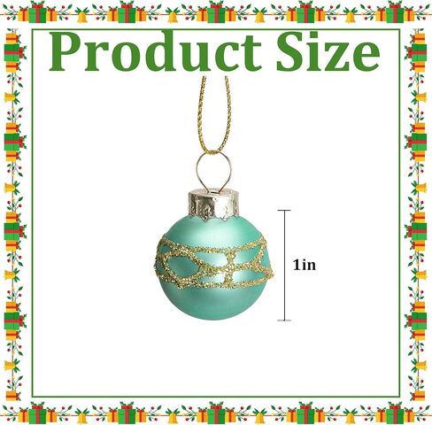 Watayo 24 Pcs Christmas Candy Balls Glass Ornaments- Mini Glass Candy Balls Hanging Ornament- Sweet Red White Candy Balls Ornaments for Christmas Tree Holiday Party Decoration in Kuwait