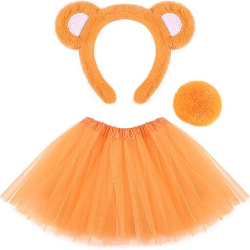 Bear Costume Bear Ear Headband Tail and Tutu Skirt Set Animal Hairband for Birthday Party Halloween Cosplay in Saudi Arabia
