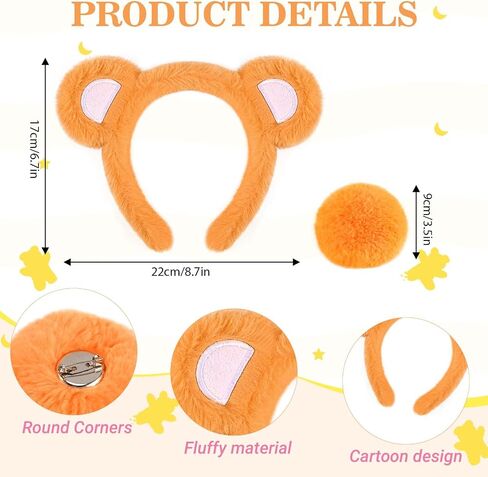 Bear Costume Bear Ear Headband Tail and Tutu Skirt Set Animal Hairband for Birthday Party Halloween Cosplay in Saudi Arabia