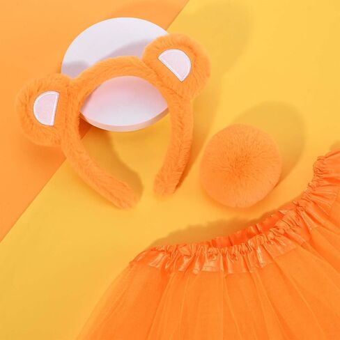 Bear Costume Bear Ear Headband Tail and Tutu Skirt Set Animal Hairband for Birthday Party Halloween Cosplay in Saudi Arabia