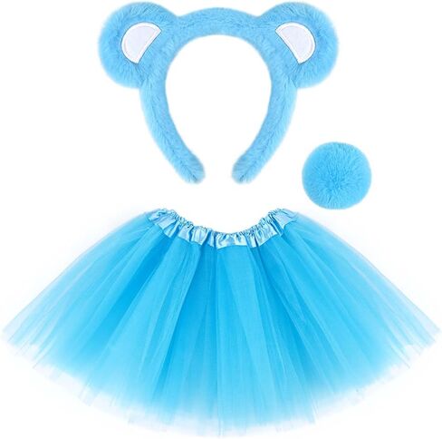 مجموعة زي الدب على شكل عصابة رأس على شكل ذيل وتنورة توتو على شكل حيوان لحفلات أعياد الميلاد وحفلات الهالوين التنكرية in Kuwait