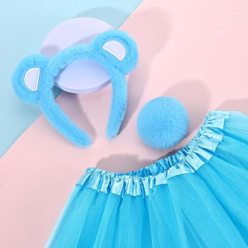 مجموعة زي الدب على شكل عصابة رأس على شكل ذيل وتنورة توتو على شكل حيوان لحفلات أعياد الميلاد وحفلات الهالوين التنكرية in Kuwait