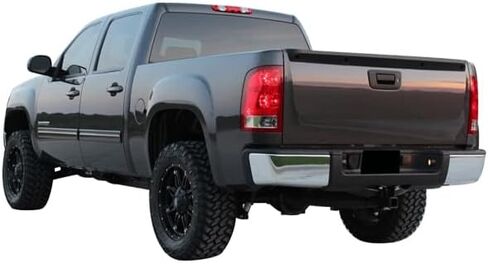 واقي الباب الخلفي متوافق مع 2007-2013 Chevy Silverado & GMC Sierra، غطاء الباب الخلفي الأسود غير المطلي من IKON MOTORSPORTS، 2008 2009 2010 2011 2012 in Saudi Arabia