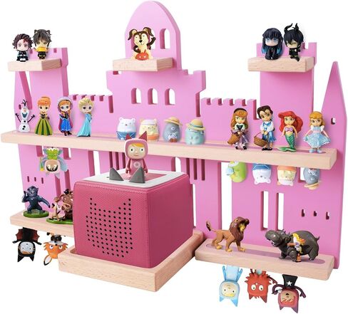 Tonie Shelf for Toniebox، Castle Tonie Shelf، Tonie Figures Tonie Storage، أرفف عائمة خشبية مغناطيسية متوافقة مع شخصية Tonie Box Player لغرفة الأطفال (أبيض) in Kuwait