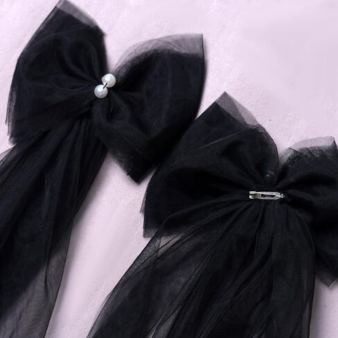 azaleas 1Pair Cute Bow Tulle Double Shoulder Shawl Removable Wedding Dress Shoulders Accessories Bridal Shoulder Cover(VG34) in Kuwait