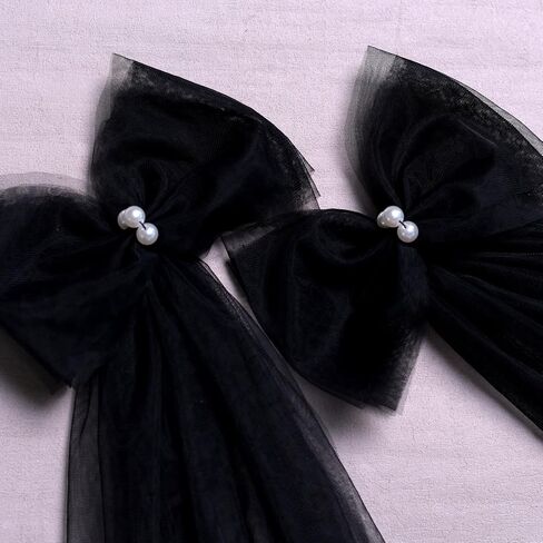 azaleas 1Pair Cute Bow Tulle Double Shoulder Shawl Removable Wedding Dress Shoulders Accessories Bridal Shoulder Cover(VG34) in Kuwait