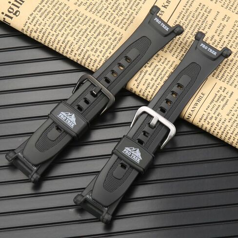 حزام من الراتنج متوافق مع سوار بديل Protrek PRG-240 PRG-40 10631626 سوار ساعة رياضي أسود للرجال in Kuwait