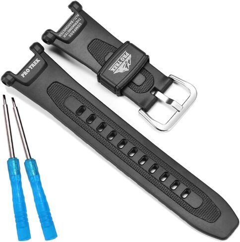 حزام من الراتنج متوافق مع سوار بديل Protrek PRG-240 PRG-40 10631626 سوار ساعة رياضي أسود للرجال in Kuwait