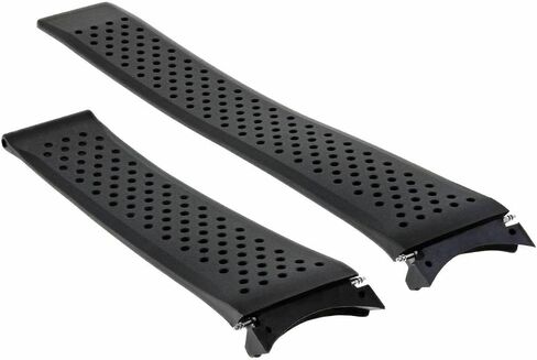 Ewatchparts 22mm Rubber Band Strap Compatible With Tag Heuer Carrera Monaco Perforated Watch Black in Saudi Arabia