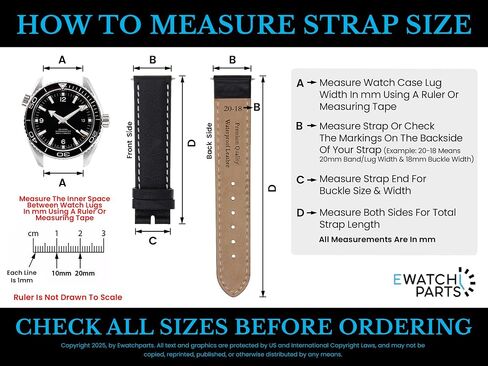 Ewatchparts Leather Watch Band Strap Clasp 19mm Compatible With Tag Heuer Carrera Calibre 5 Black Perforated in Saudi Arabia