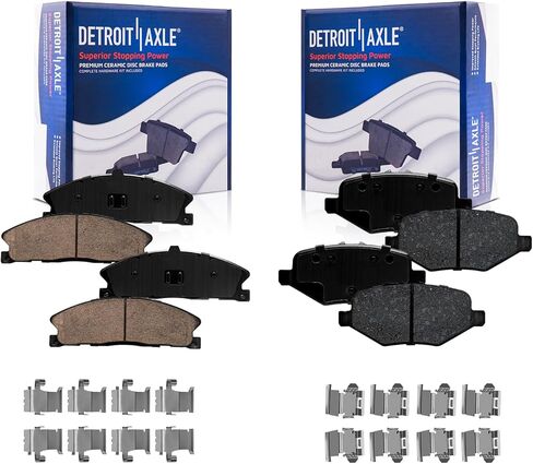 محور ديترويت - وسادات فرامل لسيارة Ford Explorer Flex Taurus Lincoln MKT MKS وسادات فرامل سيراميك مع استبدال الأجهزة الأمامية والخلفية in Saudi Arabia
