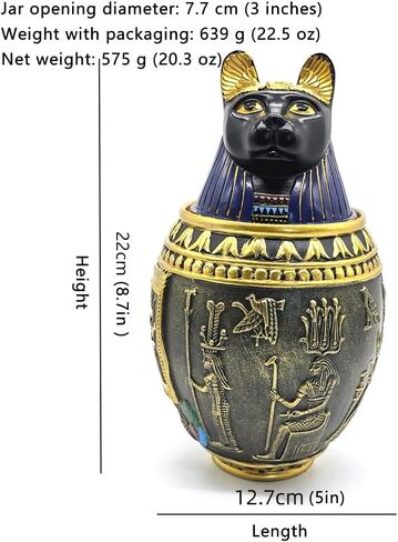 جرار حرق القطط والكلاب، جرار حرق الحيوانات الأليفة الصغيرة والمتوسطة الحجم، مقتنيات مذبح الأساطير المصرية التذكارية من الدرجة الأولى (جرة أنوبيس) in Saudi Arabia