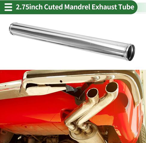 Motoforti 4.25 بوصة OD أنبوب مستقيم مغزل أنبوب 30 بوصة طول T304 الفولاذ المقاوم للصدأ أنابيب السيارة الأنابيب مع حبة لفة فضية اللون in Kuwait