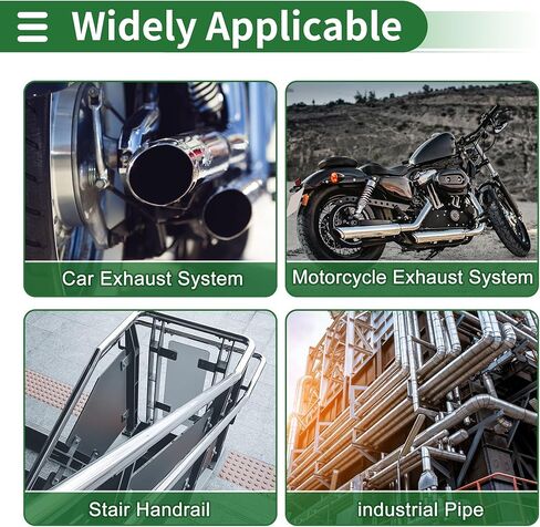 Motoforti 4.25 بوصة OD أنبوب مستقيم مغزل أنبوب 30 بوصة طول T304 الفولاذ المقاوم للصدأ أنابيب السيارة الأنابيب مع حبة لفة فضية اللون in Kuwait