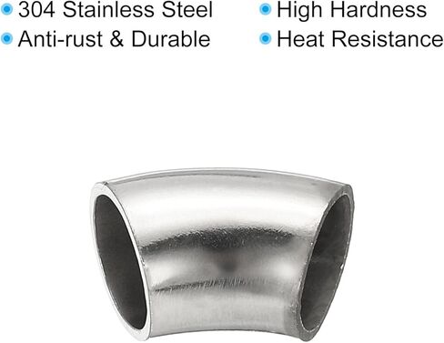 PATIKIL 2pcs 45 Degree Mandrel Bend Elbow, 28mm OD Steel Exhaust Elbow Exhaust Piping Connector 304 Stainless Steel for Exhaust Pipe Stair Handrail HVAC in Saudi Arabia