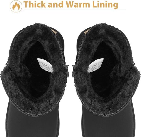 CAMEL CROWN Women's Foldable Snow Boots Warm Fur Winter Boots Mid-Calf Zipper House Slippers Boots Classic Mini Short Boots for Outdoor in Saudi Arabia