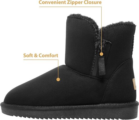 CAMEL CROWN Women's Foldable Snow Boots Warm Fur Winter Boots Mid-Calf Zipper House Slippers Boots Classic Mini Short Boots for Outdoor in Saudi Arabia