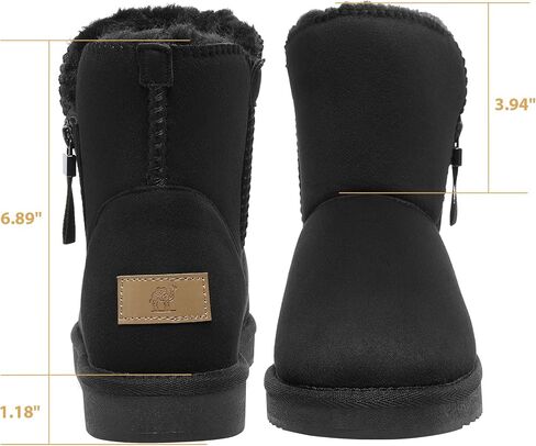 CAMEL CROWN Women's Foldable Snow Boots Warm Fur Winter Boots Mid-Calf Zipper House Slippers Boots Classic Mini Short Boots for Outdoor in Saudi Arabia