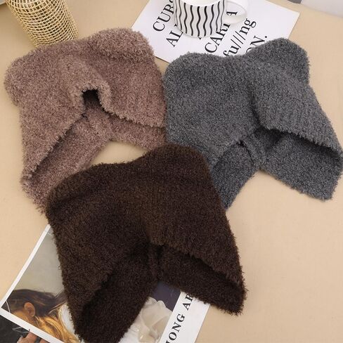 Plush Little Bear Knitted Hat Cute Japanese Warm Ear Protection Cap Autumn and Winter Thickened Women's Hats in Saudi Arabia