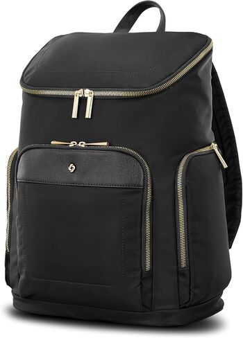 حقيبة ظهر فاخرة من Samsonite Mobile Solutions 2، حقيبة ظهر للكمبيوتر المحمول والكمبيوتر اللوحي مع مقصورات مبطنة، وجيب أمامي بسحاب مع منظم، وجيوب لزجاجات المياه، وحزام StackIt™، وحقيبة عمل وسفر - أسود in Saudi Arabia