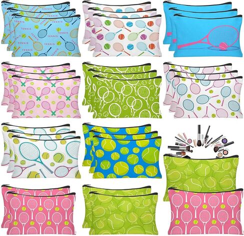 30Pcs Volleyball Makeup Bag Volleyball Gifts for Women Canvas Cosmetic Bags with Zipper Travel Toiletry Pouch Accessories for Players Team Gifts Lover Fan in Saudi Arabia