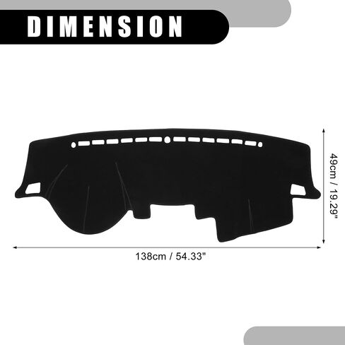 Dash Cover - Car Center Console Non-Slip Dash Board Mat - for Kia Forte 2009-2016 - Polyester Black - 1Pc in Saudi Arabia