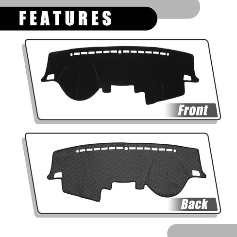 Dash Cover - Car Center Console Non-Slip Dash Board Mat - for Kia Forte 2009-2016 - Polyester Black - 1Pc in Saudi Arabia