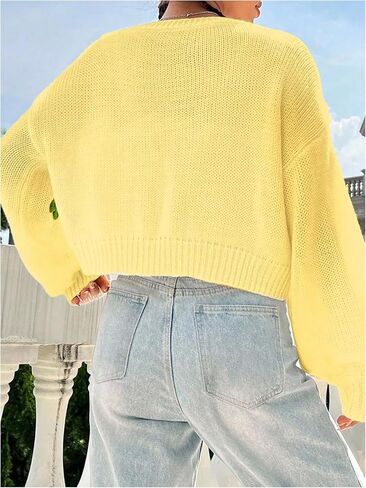 GORGLITTER Women's Floral Button Up Cropped Cardigan Fall Sweaters Long Sleeve Open Front Knit Tops Trendy 2025 in Saudi Arabia
