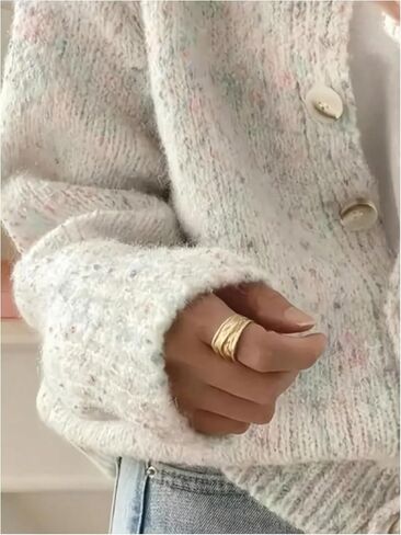 GORGLITTER Women's Button Up Chunky Knit Cardigan Open Front Oversized Sweater Jacket Trendy Outerwear in Saudi Arabia