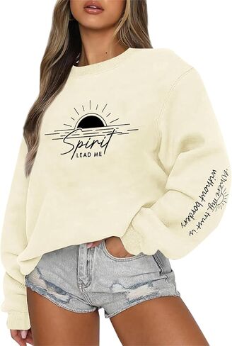 Women Christian Sweatshirt Jesus Religious Faith Long Sleeve Shirt Bible Verse Inspirational Hoodie Pullover Tops in Saudi Arabia