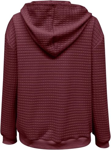 Womens Waffle Knit Zip Up Hoodies 2025 Fall Casual Loose Fit Sweatshirts Lightweight Track Jackets with Pockets in Saudi Arabia