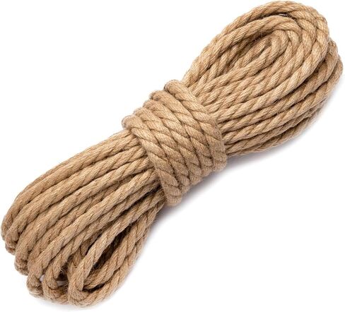 Jute Rope (1/2inchX 100ft) Twisted Hemp Rope for Crafts， Landscaping, Home Décor, and Gardening, Strong and Durable,Suitable for Indoor and Outdoor use in Saudi Arabia